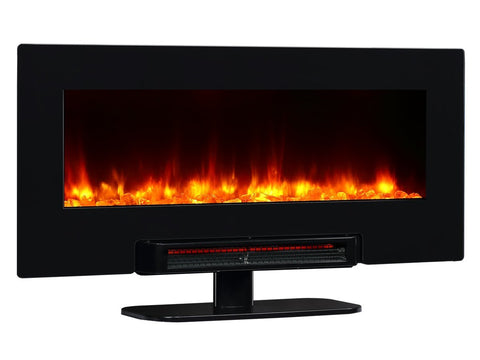 PuraFlame Provo 36-Inch Remote Control Portable & Wall Mounted Flat Panel Fireplace Heater, 1350W, Black