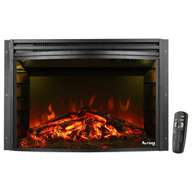 e-Flame USA Quebec Electric Fireplace Stove Insert (Matte Black) 27-inches