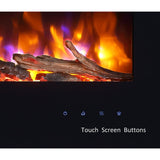 PuraFlame Alice 40" Recessed Electric Fireplace, Wall Mounted, Black