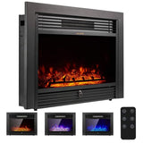 YODOLLA 28.5" Electric Fireplace Insert with 3 Color Flames, Fireplace Heater with Remote Control and Timer, 750w-1500W,Classic Style