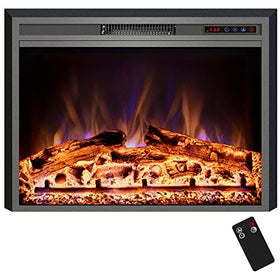 Kentsky Electric Fireplace, 30" Electric Fireplace Inserts, Recessed Fireplace Heater with Remote Control, Adjustable Flame Colors, Timer&Overheating Protection, 750/1500W