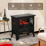 TURBRO Suburbs 25" WiFi Electric Fireplace Infrared Heater with Crackling Sound, Freestanding Fireplace Stove with Adjustable Flame Effects, Overheating Protection, Timer, Remote Control 1400W