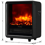 PuraFlame 12" Octavia Portable Electric Fireplace Heater, 1500W, Black
