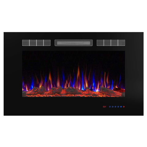 Valuxhome Armanni 36" 750W/1500W in-Wall Recessed Electric Fireplace Heater