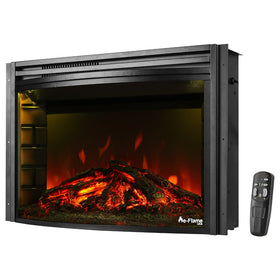 e-Flame USA Quebec Electric Fireplace Stove Insert (Matte Black) 27-inches