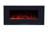 Touchstone ValueLine 42" 10-Color, Flush-Mount Wall Electric Fireplace, 42 Inch Wide, Logset & Crystal, 1200W Heat (Black)