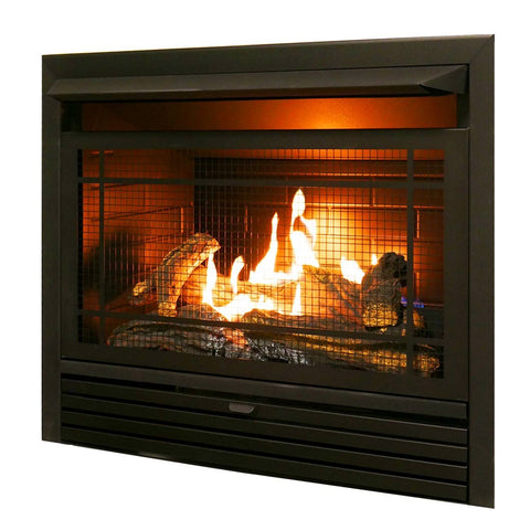 Duluth Forge Dual Fuel Ventless Insert-26,000 BTU, T-Stat Control Gas Fireplace, Black