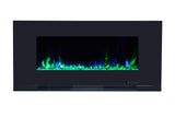 Touchstone ValueLine 42" 10-Color, Flush-Mount Wall Electric Fireplace, 42 Inch Wide, Logset & Crystal, 1200W Heat (Black)