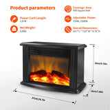 DONYER POWER 14" Mini Electric Fireplace Tabletop Portable Heater 1500W