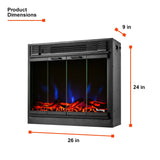 e-Flame USA Montreal LED Electric Fireplace Stove Insert with Remote Control 26-inch