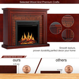 JAMFLY Electric Fireplace Mantel Package Traditional Brick Wall Design Heater