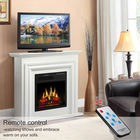 JAMFLY Wood Electric Fireplace Mantel Package Freestanding Heater