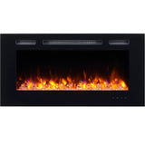 PuraFlame Alice 40" Recessed Electric Fireplace, Wall Mounted, Black
