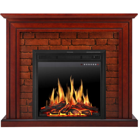 JAMFLY Electric Fireplace Mantel Package Traditional Brick Wall Design Heater