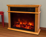 Lifesmart Easy Large Room Infrared Fireplace Includes Deluxe Mantle In Burnished Oak & Remote